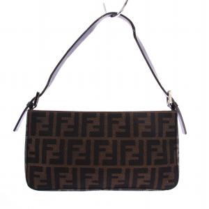 FENDI ズッカ柄 アクセサリーポーチ ハンドバッグ ブラウン