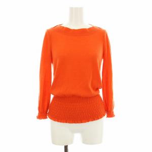 ニット カットソー 長袖 カシミヤ100％ XS オレンジ 192294 /KU
