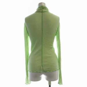 Shinzone WOOL RIB TURTLE カットソー タートルネック シアー シースルー 長袖 F 緑 グリーン