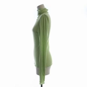 Shinzone WOOL RIB TURTLE カットソー タートルネック シアー シースルー 長袖 F 緑 グリーン