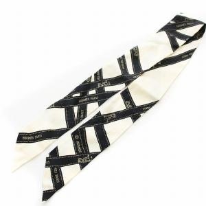 HERMES ツイリー ボルデュック スカーフ シルク アイボリー