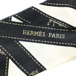 HERMES ツイリー ボルデュック スカーフ シルク アイボリー