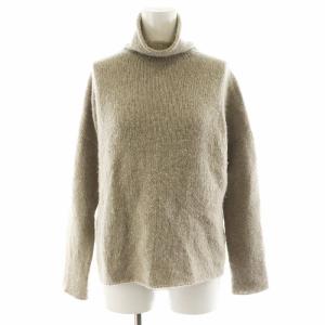 ニット セーター 長袖 タートルネック カシミヤ グレージュ /AN36