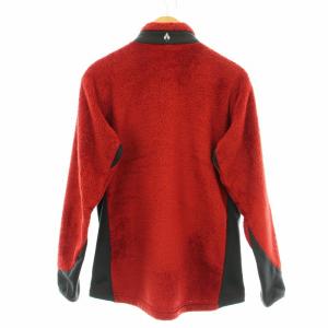 mont-bell クリマエアジャケット ブルゾン フリース ジップアップ 切替 ロゴ刺繍 L 赤 レッド  黒 ブラック