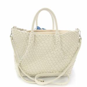DIANA イントレチャートメッシュBAG ハンドバッグ ショルダーバッグ 2WAY スカーフ付き 白 /TK