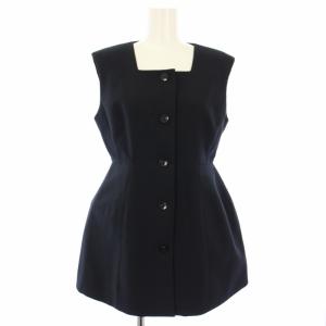 22AW ペプラムトップス カットソー ノースリーブ 38 黒 CWFO224014 /TK