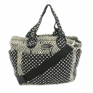 マザーズバッグ トートバッグ ハンドバッグ ショルダーバッグ 2way ナイロン 総柄 白 ホワイト 黒