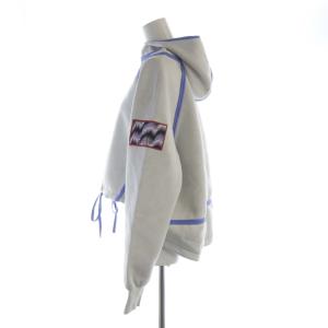 SPORT MAX プルオーバーパーカー スウェット フーディー 長袖 ライトグレー 青 ブルー /RO