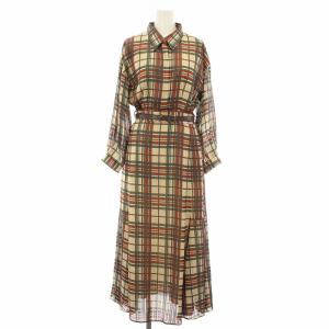 チェックマーメイドドレス CHECK MERMAID DRESS シャツワンピース ロング 長袖 ベルト
