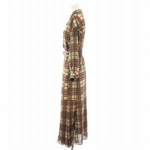 Ameri VINTAGE チェックマーメイドドレス CHECK MERMAID DRESS シャツワンピース ロング 長袖 ベルト