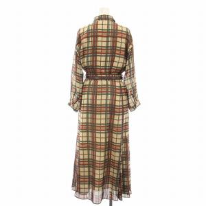 Ameri VINTAGE チェックマーメイドドレス CHECK MERMAID DRESS シャツワンピース ロング 長袖 ベルト