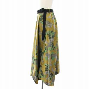 Ameri VINTAGE ベリージャガードベルトスカート BERRY JACQUARD BELT SKIRT ロング フレア イージー