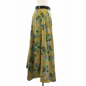 Ameri VINTAGE ベリージャガードベルトスカート BERRY JACQUARD BELT SKIRT ロング フレア イージー