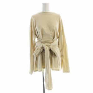 CASHOUR CUT TOPS カットソー Tシャツ 長袖 ウエストリボン F ベージュ 19105-2261