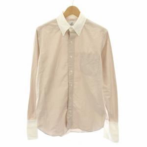 クレリックシャツ ボタンダウン 長袖 USA製 BB1 ピンクブラウン 白 ホワイト 28953-82