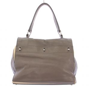 YVES SAINT LAURENT ミューズトゥ ハンドバッグ レザー バイカラー グレー ベージュ 229680 /BB OH