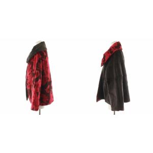 ETRO ファーコート ラビットファー リバーシブル 42 レッド ブラウン