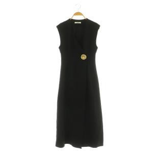 22AW ボタンフレアジャンスカ ワンピース ロング ノースリーブ 0 ブラック /MY OS