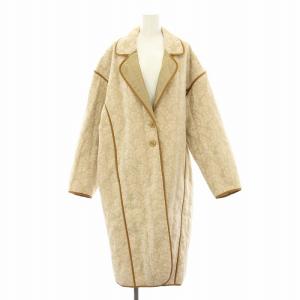 20AW ジャガードキルティングコート チェスターコート アウター ロング 花柄 38 ベージュ 12020010