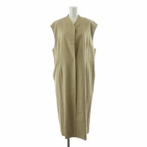 Dobby Linen Vest ドビーリネンベスト ジレ ロング Vネック 麻 38 ベージュ 12110102