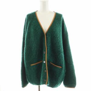 パイピングニットカーディガン Piping Knit Cardigan モヘヤ混 F 緑 グリーン 12020526