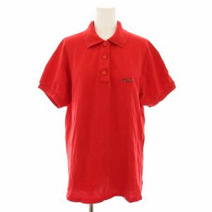 ポロシャツ 半袖 ロゴ刺繍 ヴィンテージ 赤 レッド /YT