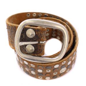 ベルト スタッズ レザー 切替 茶 ブラウン /BB