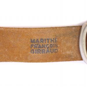 MARITHE FRANCOIS GIRBAUD ベルト スタッズ レザー 切替 茶 ブラウン /BB