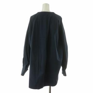 ENFOLD タイプライターVネックブラウス シャツ 長袖 38 ネイビー 300ES230-3130 /NQ