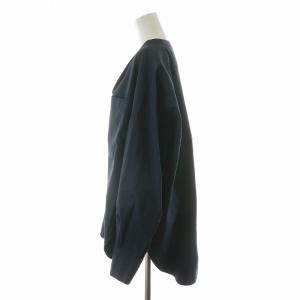 ENFOLD タイプライターVネックブラウス シャツ 長袖 38 ネイビー 300ES230-3130 /NQ