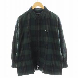 GORDIE PLAID LS SHIRT シャツ 長袖 チェック柄 刺繍 コットン 1 緑 グリーン