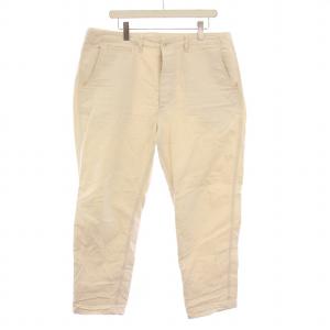 テーパードパンツ スラックス ボタンフライ ロゴ W36 アイボリー /BB