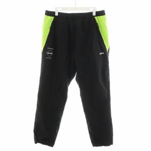 23AW WARM UP PANTS ジョガーパンツ ロゴ XL 黒 ブラック 黄緑 FCRB-232002