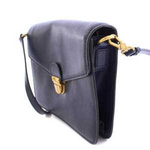 MARC by MARC JACOBS ショルダーバッグ レザー プッシュロック式 ロゴ 紺 ネイビー /BB