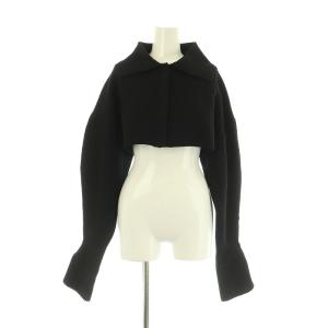 22AW カーディガン ニット ショート丈 長袖 ボリュームスリーブ F ブラック /MY OS