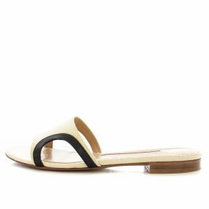 PELLICO リネンライク ミュール サンダル 37 24cm アイボリー /G