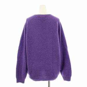 Tao INVERALLAN AD2021 ニット セーター 長袖 クルーネック ロゴ刺繍 ウール M 紫 パープル