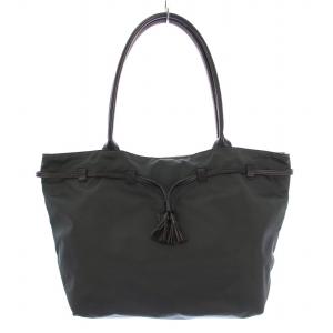 トートバッグ ナイロン レザー タッセルチャーム グレー