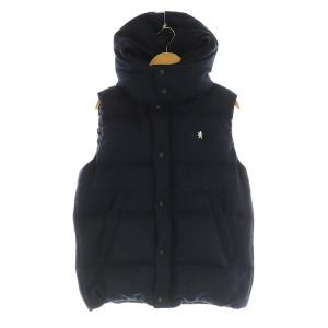 フーディダウンベスト ジップアップ ウール ネイビー /MY OS
