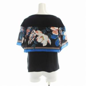 Diagram GRACE CONTINENTAL ジャージスカーフトップ カットソー Tシャツ 半袖 花柄 36 黒 ブラック 39242194-0 /EE