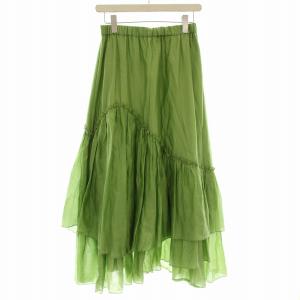 22SS フレアスカート ロング スカート 36 黄緑 グリーン /G
