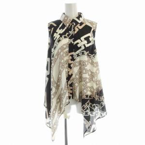 シャツ ブラウス ノースリーブ 総柄 36 黒 ブラック 0220241146-00 /EE