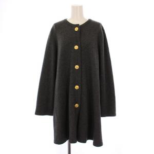 ニット カーディガン 長袖 ロング カシミヤ M グレー /BM