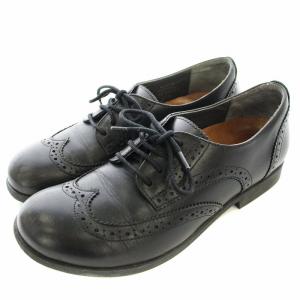 Laramie Low ララミー ロー レザーシューズ ウイングチップ 37 24cm 黒 ブラック /G