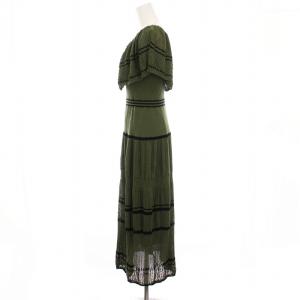 Diagram GRACE CONTINENTAL 21SS ニット ワンピース ロング レース 刺繍 カーキ 03212 33091-00 /YM