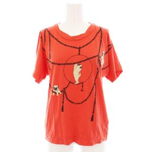 プリント Tシャツ カットソー 半袖 2 赤 朱色 16-01-331033 /YM