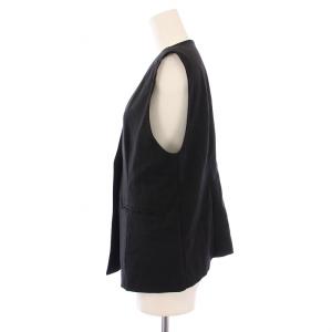 SLOBE IENA 24SS リネン混ジレ ベスト ジャケット F 黒 24010912404020 /BM