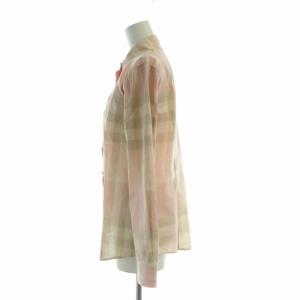 BURBERRY LONDON シャツ ブラウス チェック 長袖 38 ピンク ベージュ B1M26-529-12 /RO