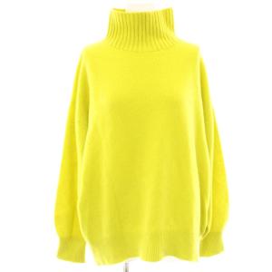 20AW カシミヤウールハイネックプルオーバー ニット セーター 長袖 F 黄緑 イエローグリーン 20080200405030