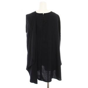 ENFOLD リネンライクサークルドレープPO ノースリーブ カットソー ブラウス 38 ダークネイビー 300BS230-3920